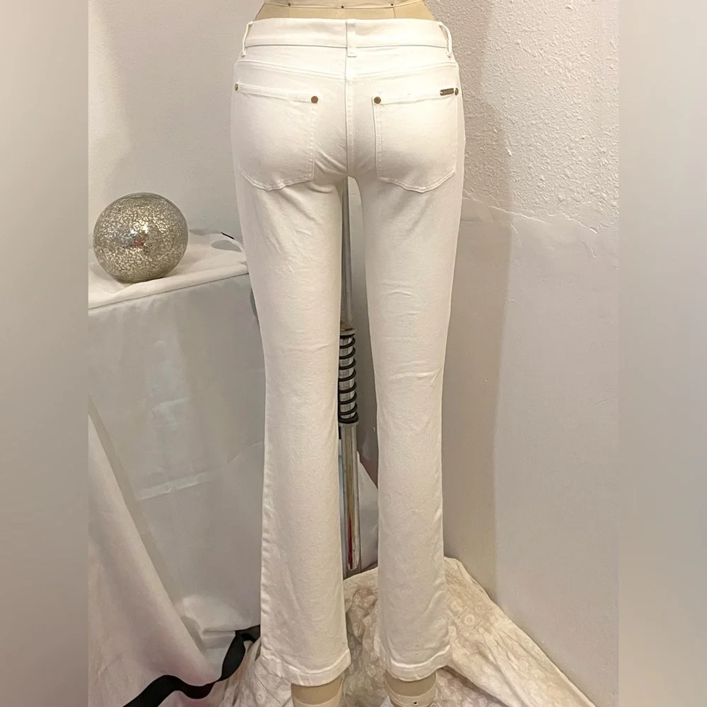 Made in Italy Y2K white ankle jeans gold hardware Michael Kors size 0 collection - Picture 11 of 14